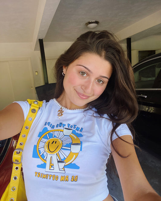 Enjoy the Ride Baby Tee in White